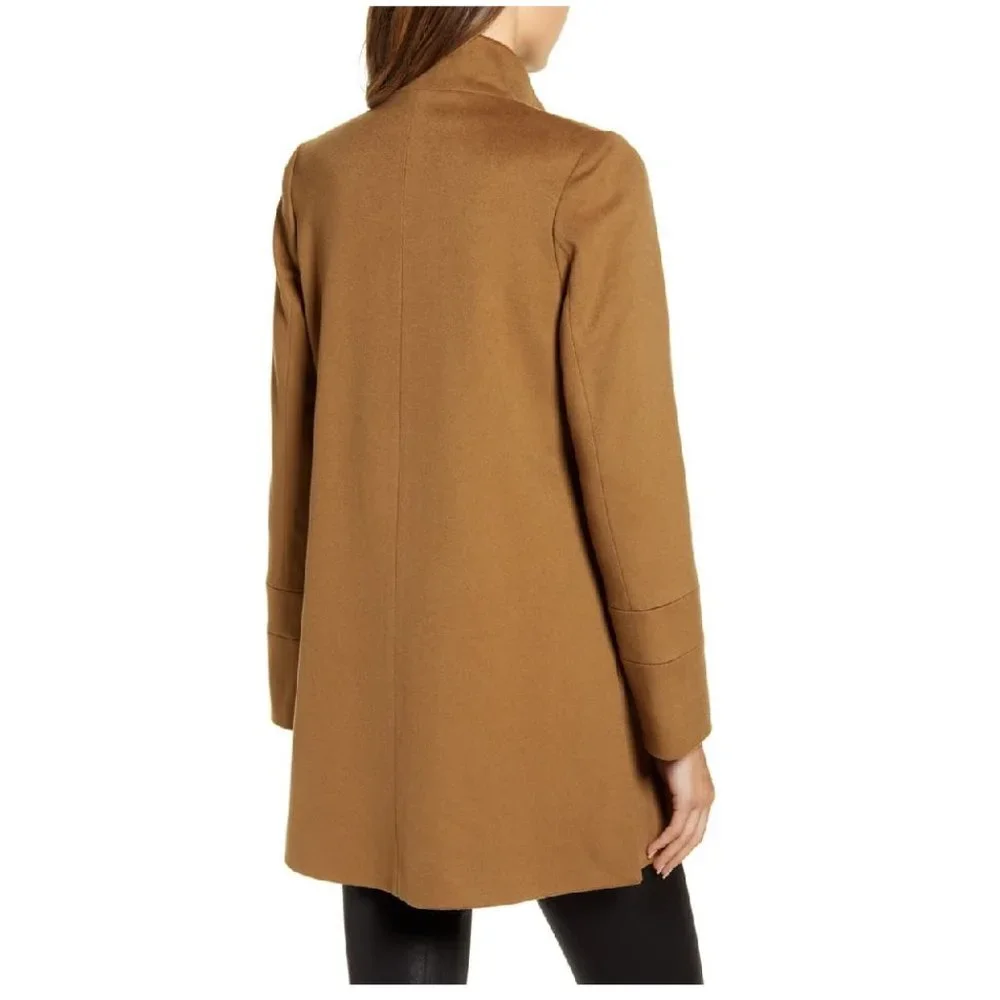 Fleurette Stand Collar Wool Car Coat - Picture 4 of 12